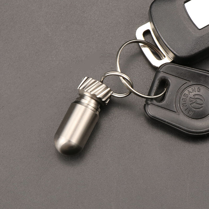 EDC Titanium Multi Tools Waterproof Portable Medicine Bottle Key Pendant Box Set