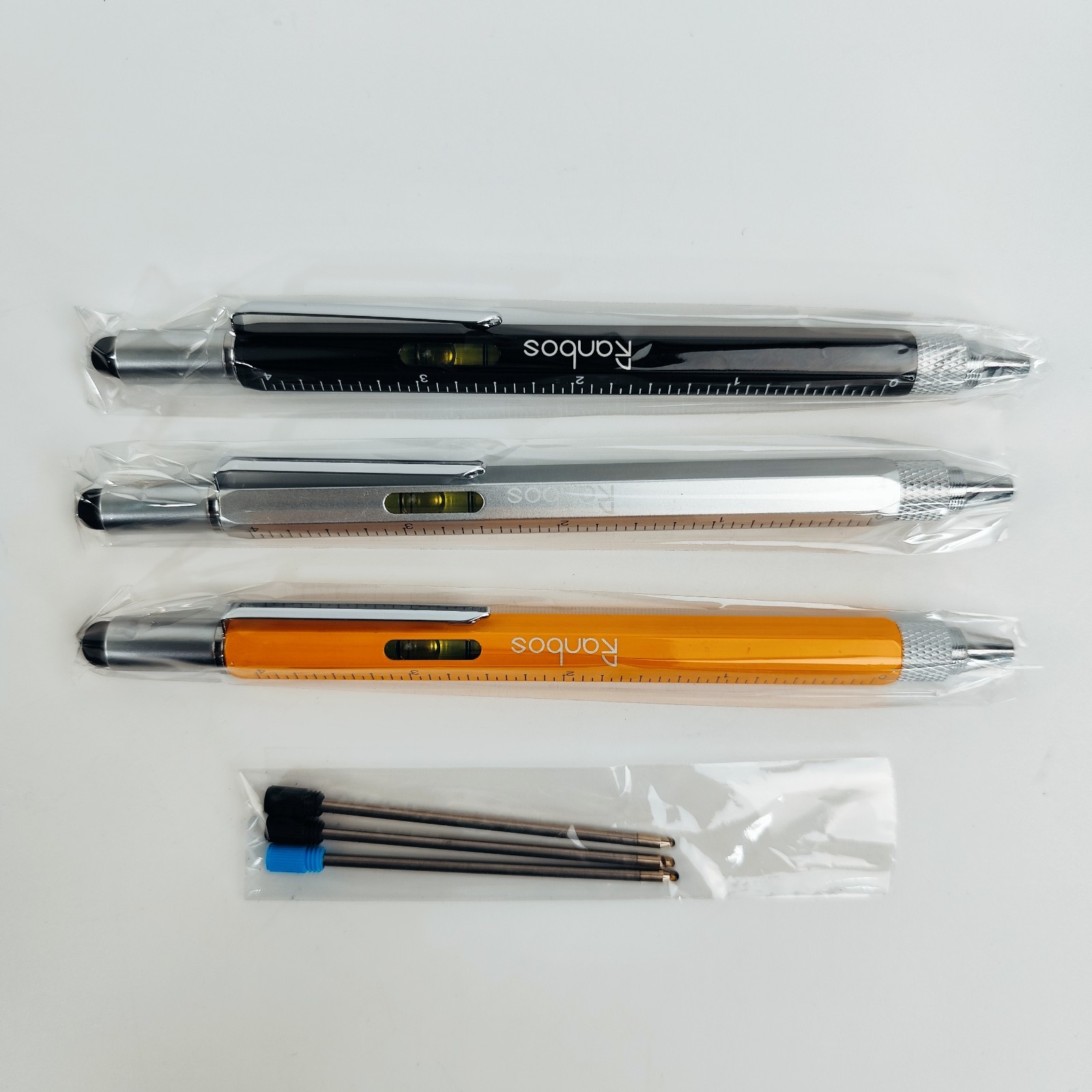 6-in-1 Multi-Function Pen with Ruler, Screwdriver & Touchscreen Stylus, 3 Colors