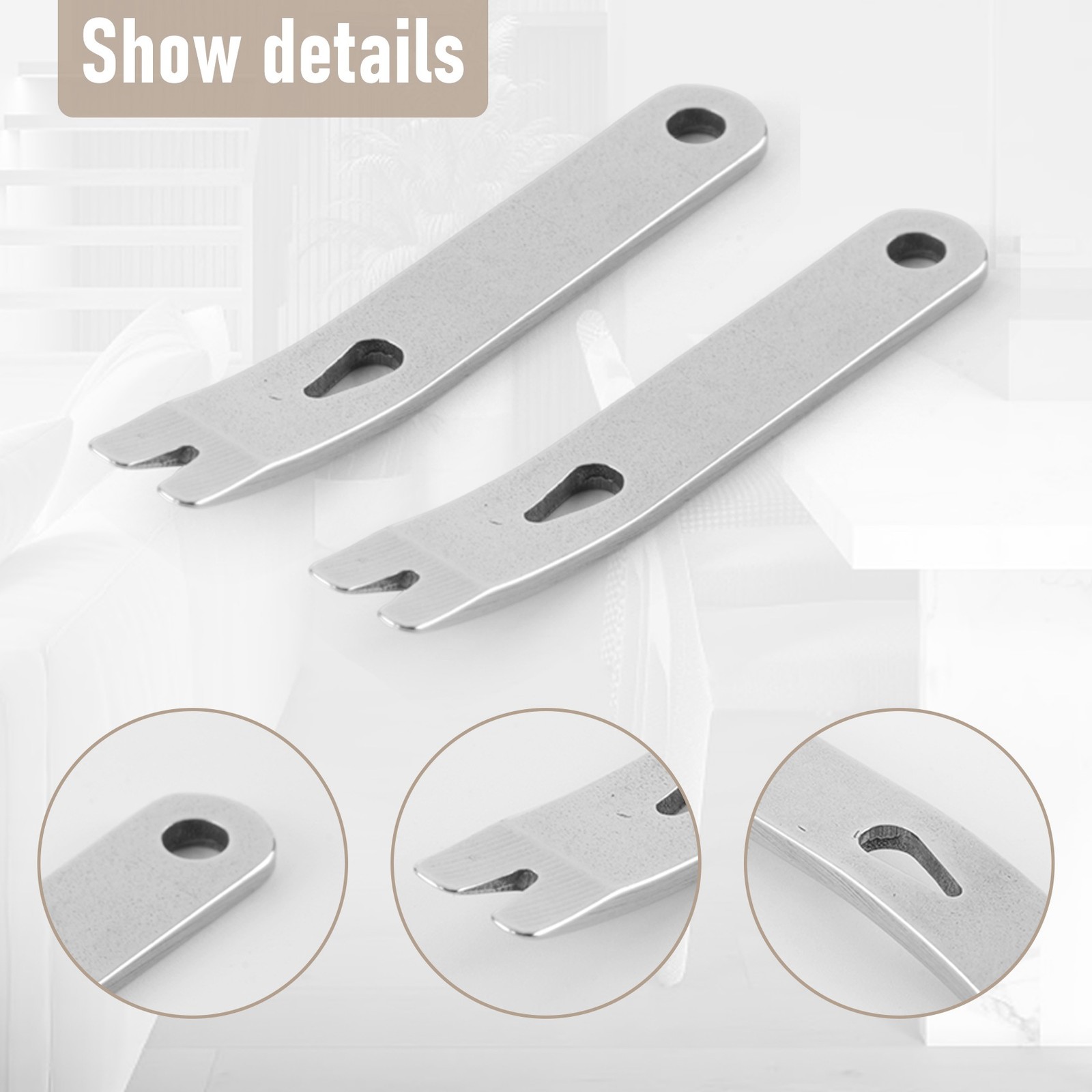 8 Pieces Pry Bar Stainless Steel Flat Bar Multifunction Small Pry Bar 1823