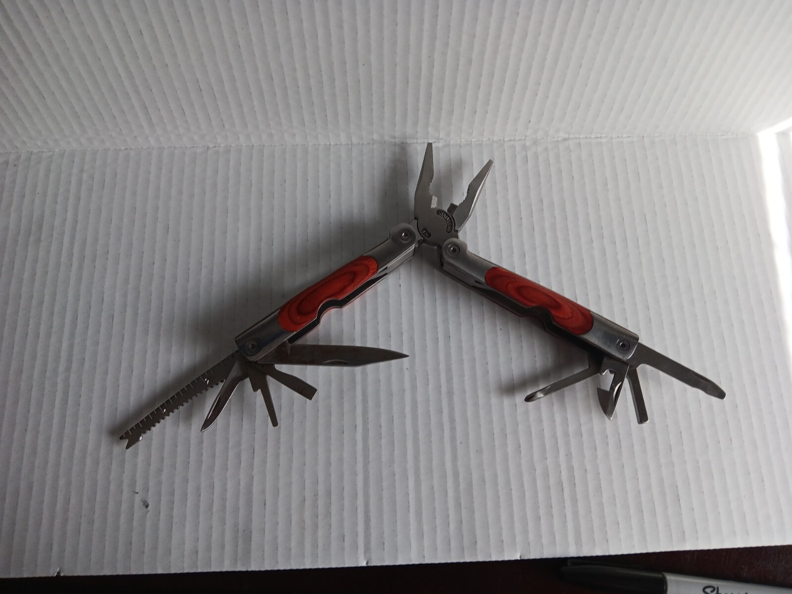 Winchester #2CR Wood Grain Multi-Tool Pliers Saw Screwdriver Can Opener And More