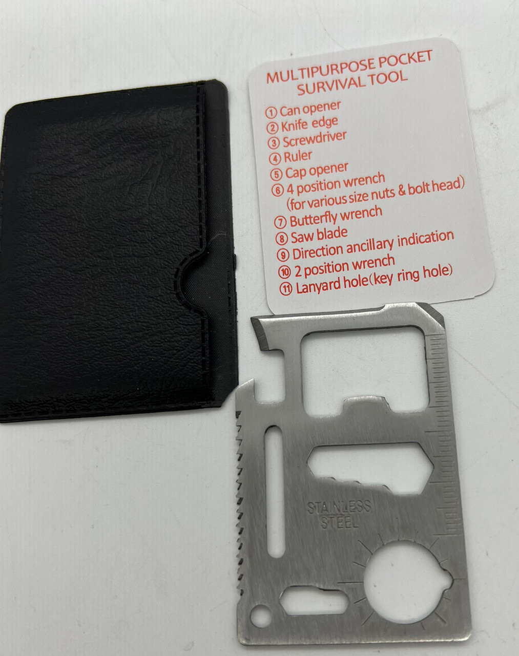Multipurpose Pocket/Wallet Survival Tool Stainless Steel Credit Card Size