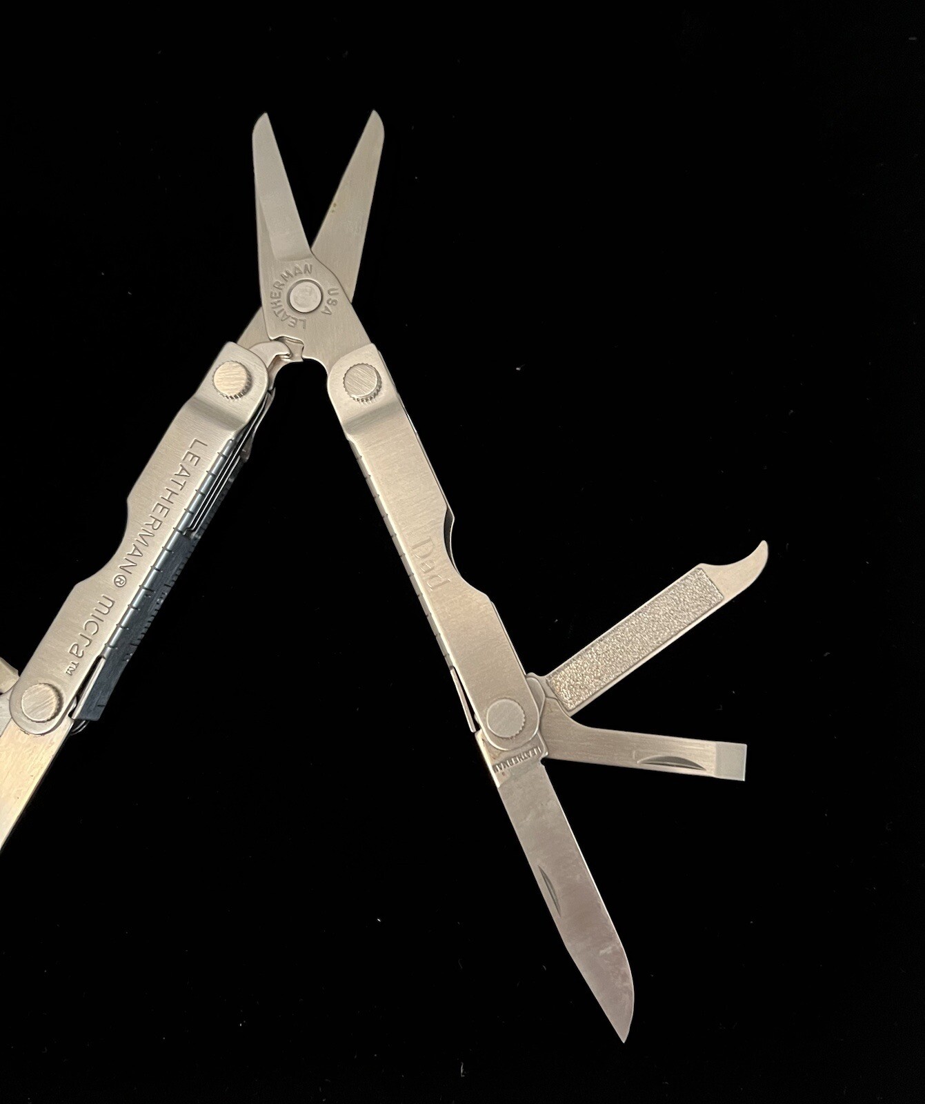 Vintage Leatherman Micra Multi-Tool Pocket Knife Engraved DAD