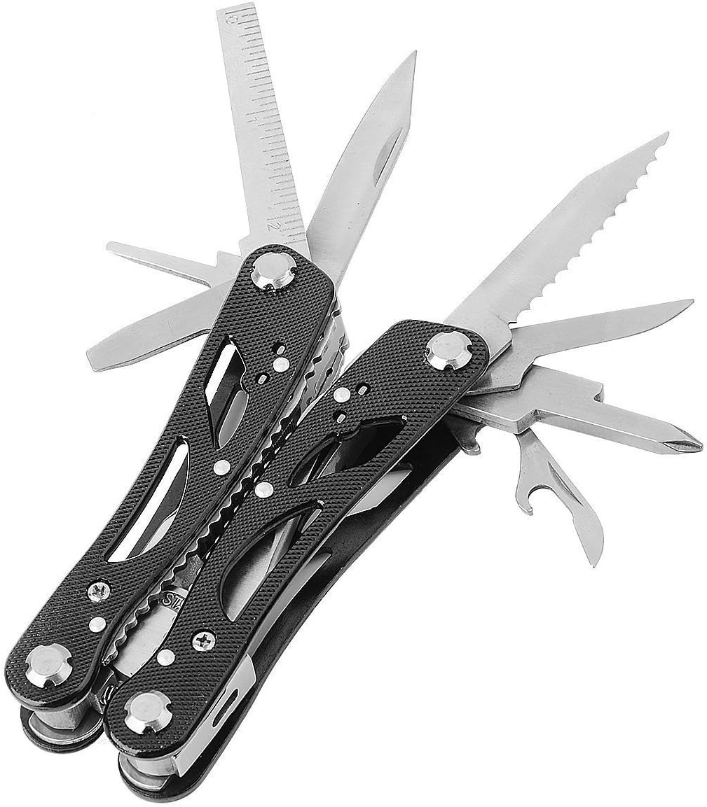 Multitool Pliers Set Stainless Steel Screwdriver Tool with 11 Screwdriver Bits B