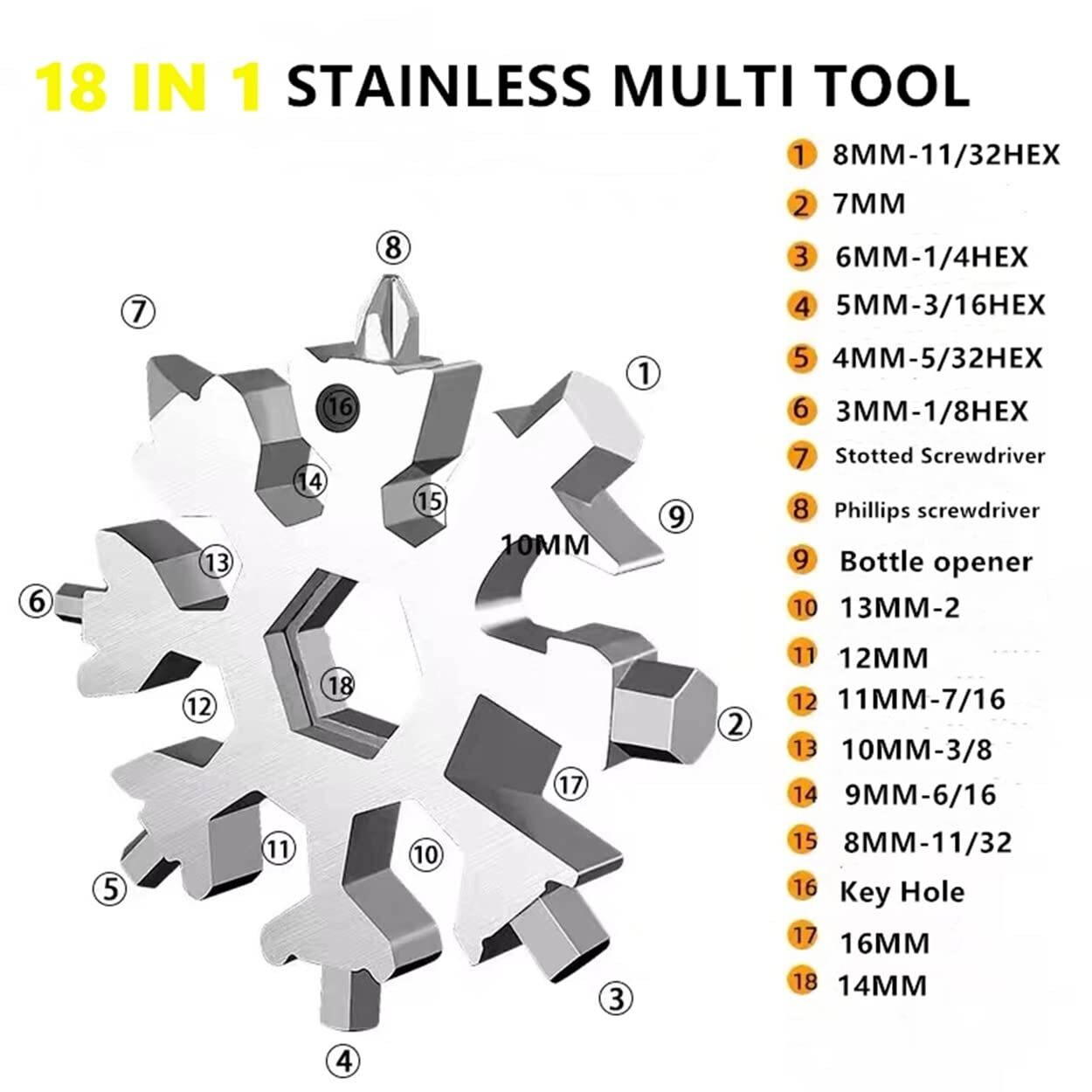 Mens Stocking Stuffers 18 In 1 Snowflake Multitool Stocking Stuffers For Adults