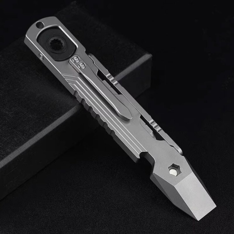 Hot Titanium Alloy Pocket Pry Bar Crowbar Opener Outdoor Camping Multi EDC Tools