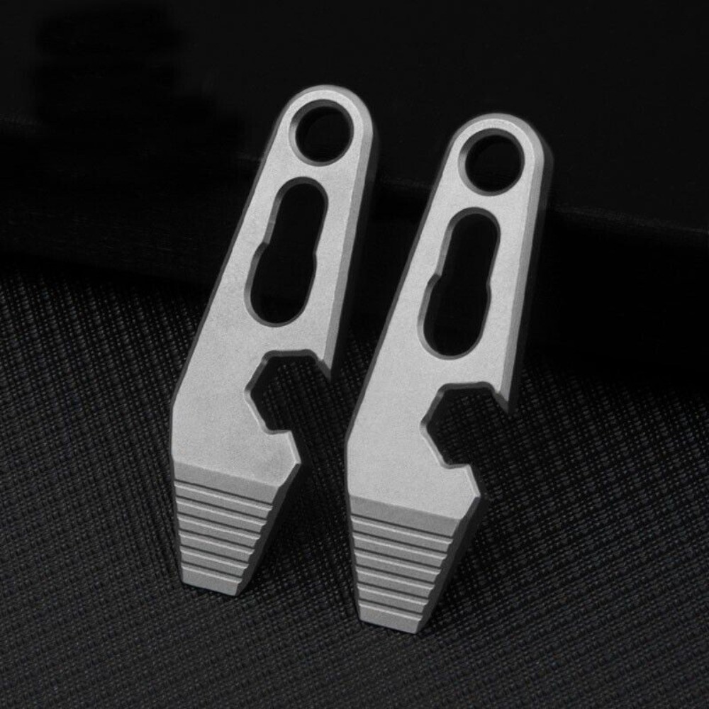 EDC Mini Titanium Alloy Keychain Multi Tool Pocket Pry Bar Crowbar Opener Cutter