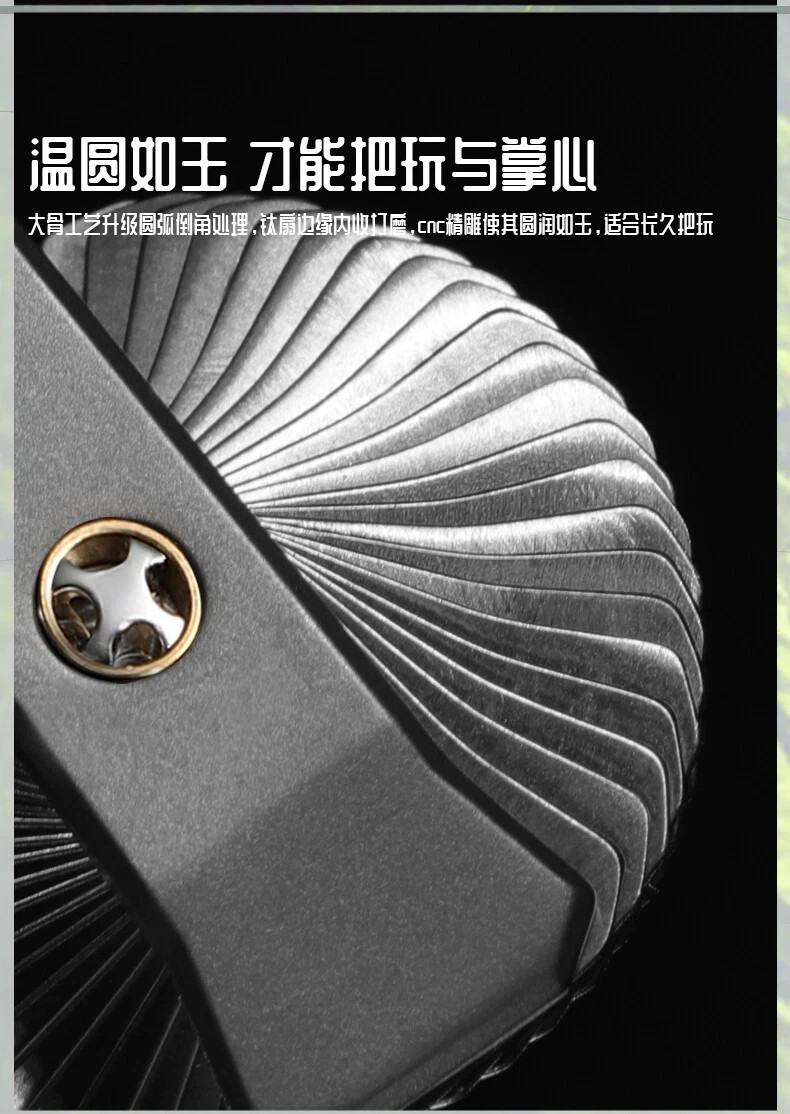 Titanium Alloy Folding Fan Chinese Style Metal Kung Fu Fan Tai Chi Fan