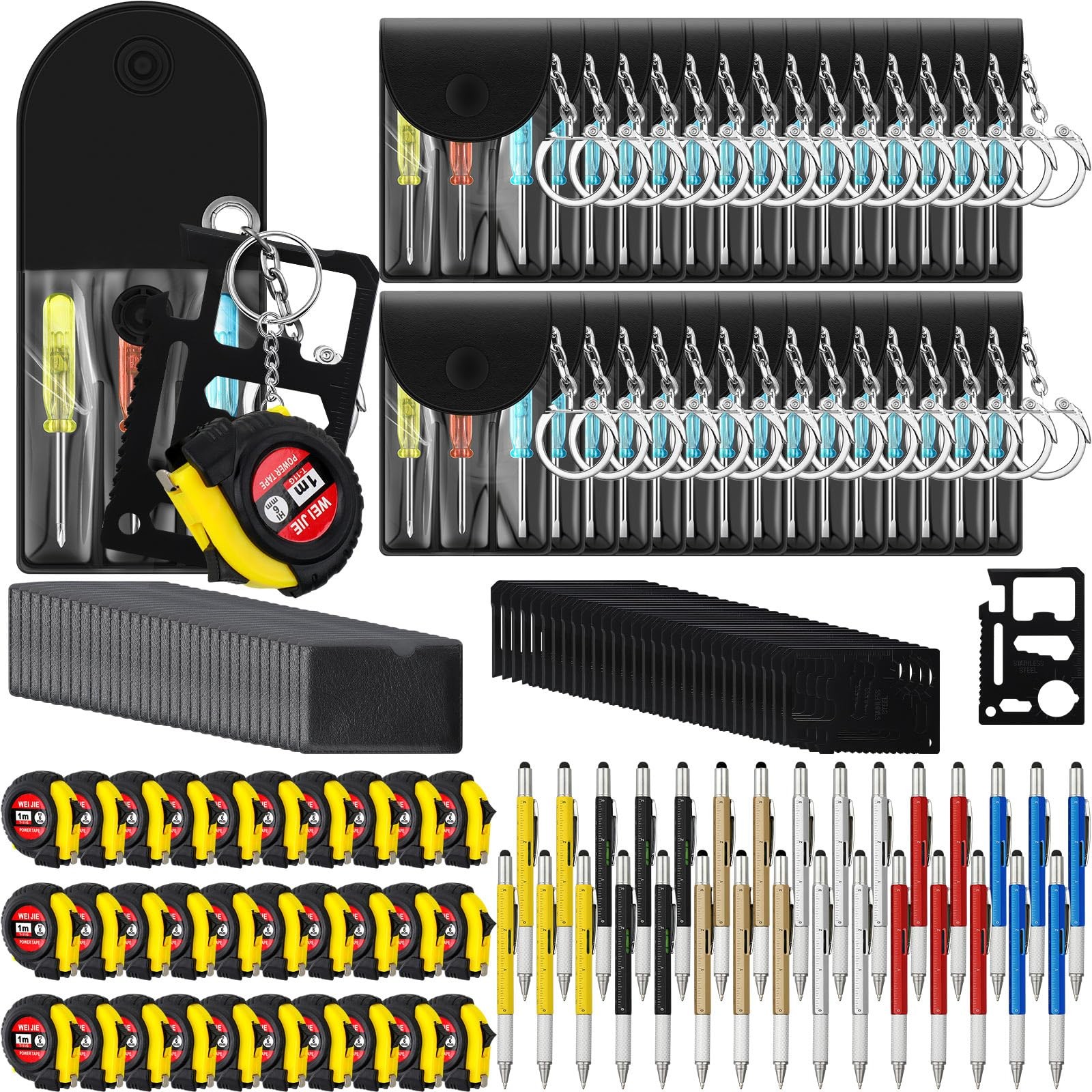 120 Pcs Mini Screwdriver Tape Keychain Set Multitool Pen Card Father’s Gifts Bul