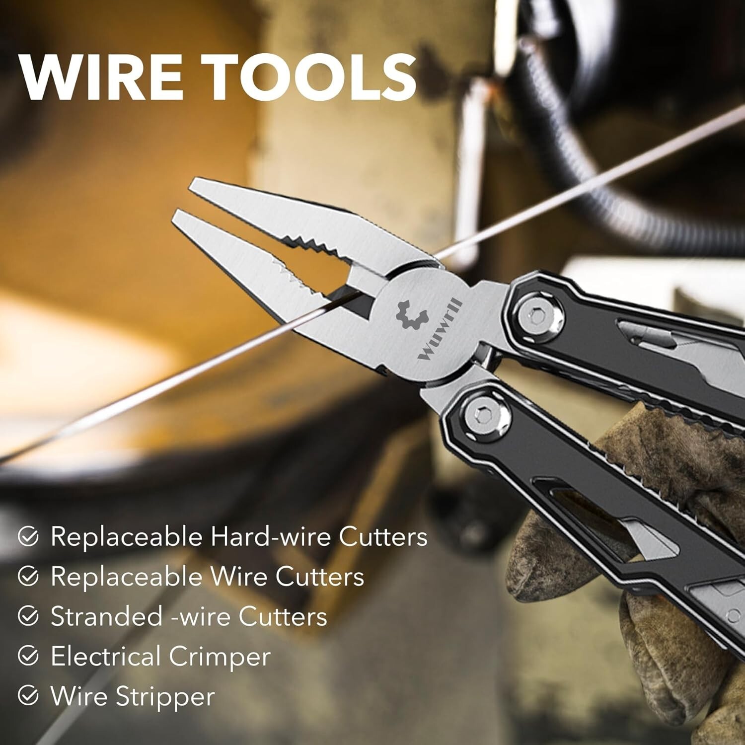 16-in-1 Multitool Pocket Knife – Stainless Steel w/ Pliers, Locking Blade
