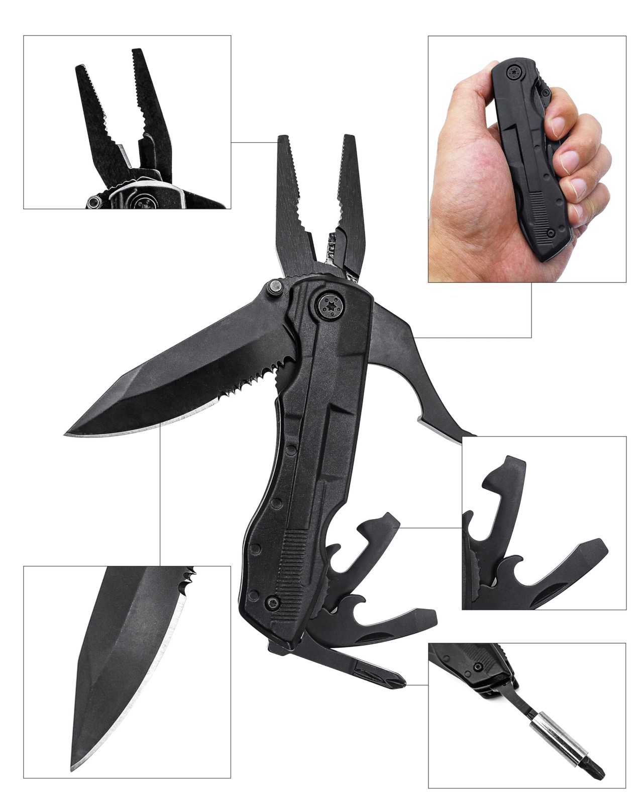 Multi-Tool 19-in-1 Essential Survival Tools and Multitools Plier- Gift for Me…