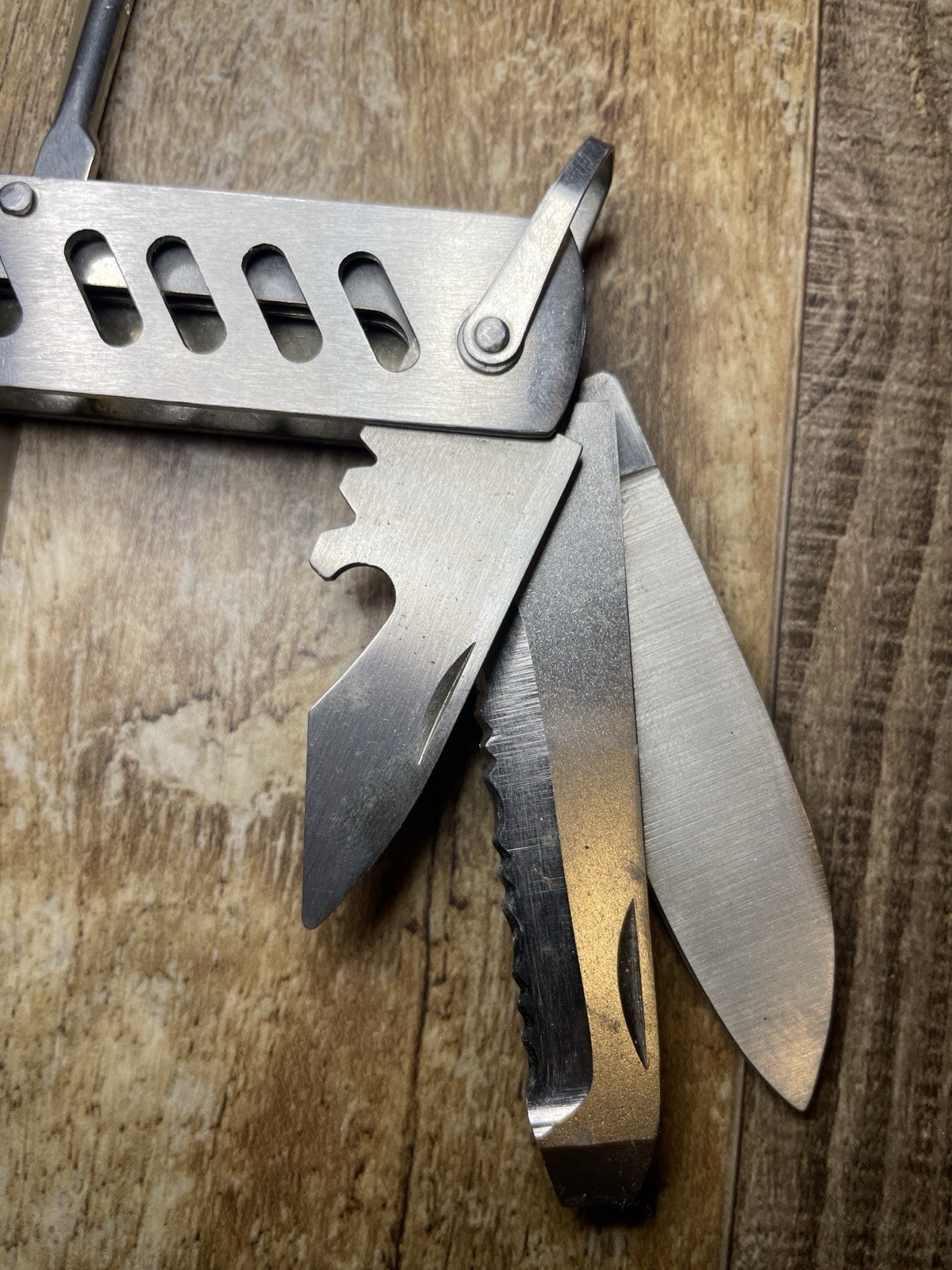Stainless Steel Multi Tool Folding Pliers Knife Saw File 5.75” Closed
