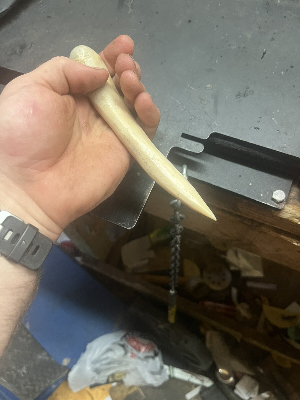 one time use 100% bone tool knife And Sheath With Zero Metal In It