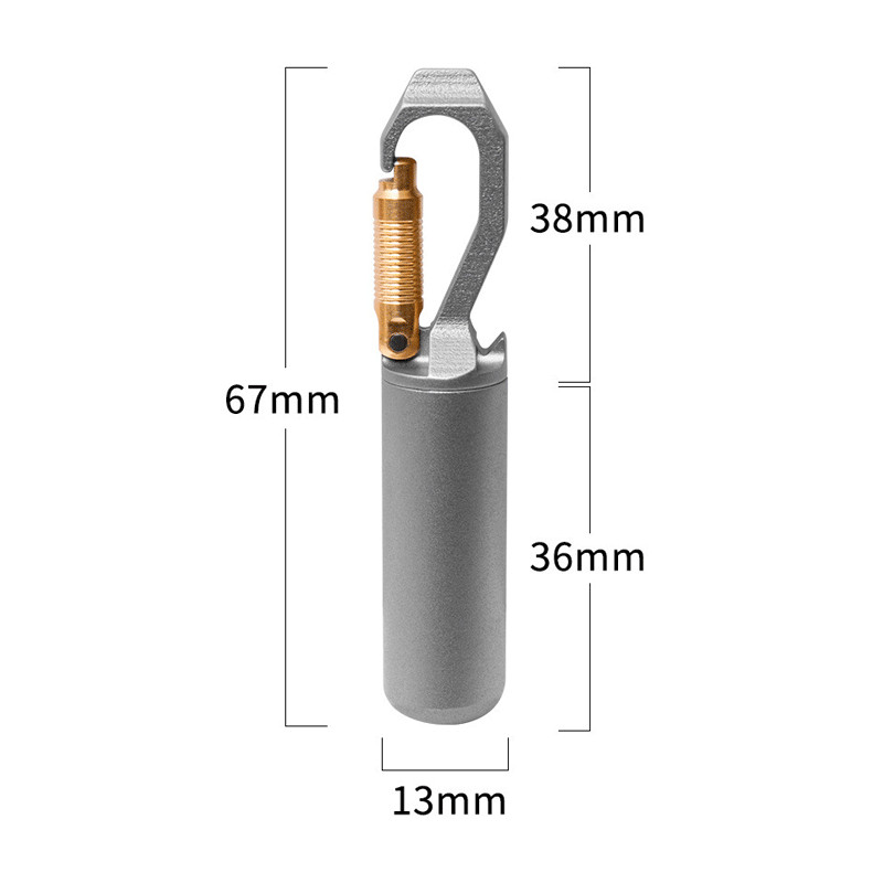 EDC Titanium Keychain Waterproof Storage Pill Case Bottle Opener Outdoor EDC Box