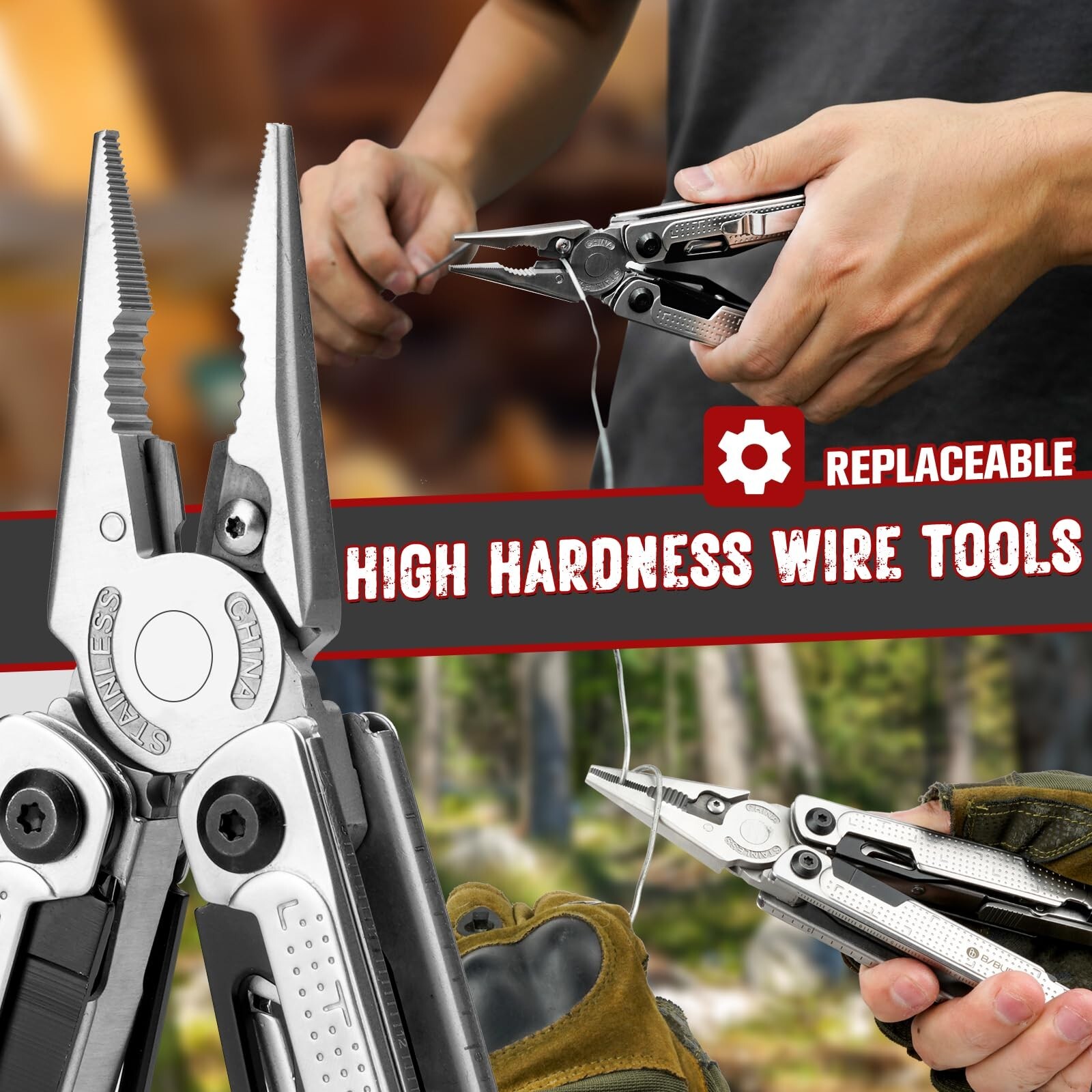 BIBURY Multitool Pliers, Stainless Steel Multi Tool with Upgraded Rope Cutter…