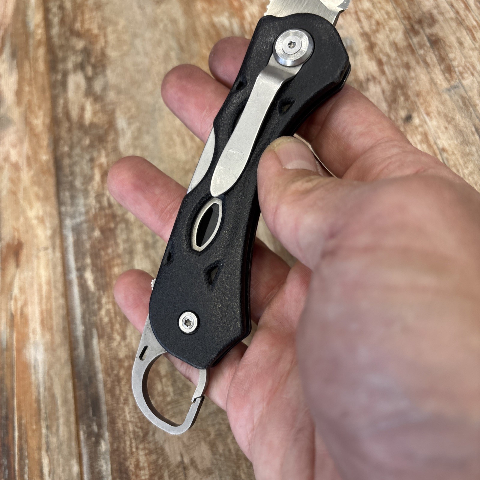 Rare! Leatherman K500X Knife-Multitool 154CM Folder Lockback Knife w/Carabiner