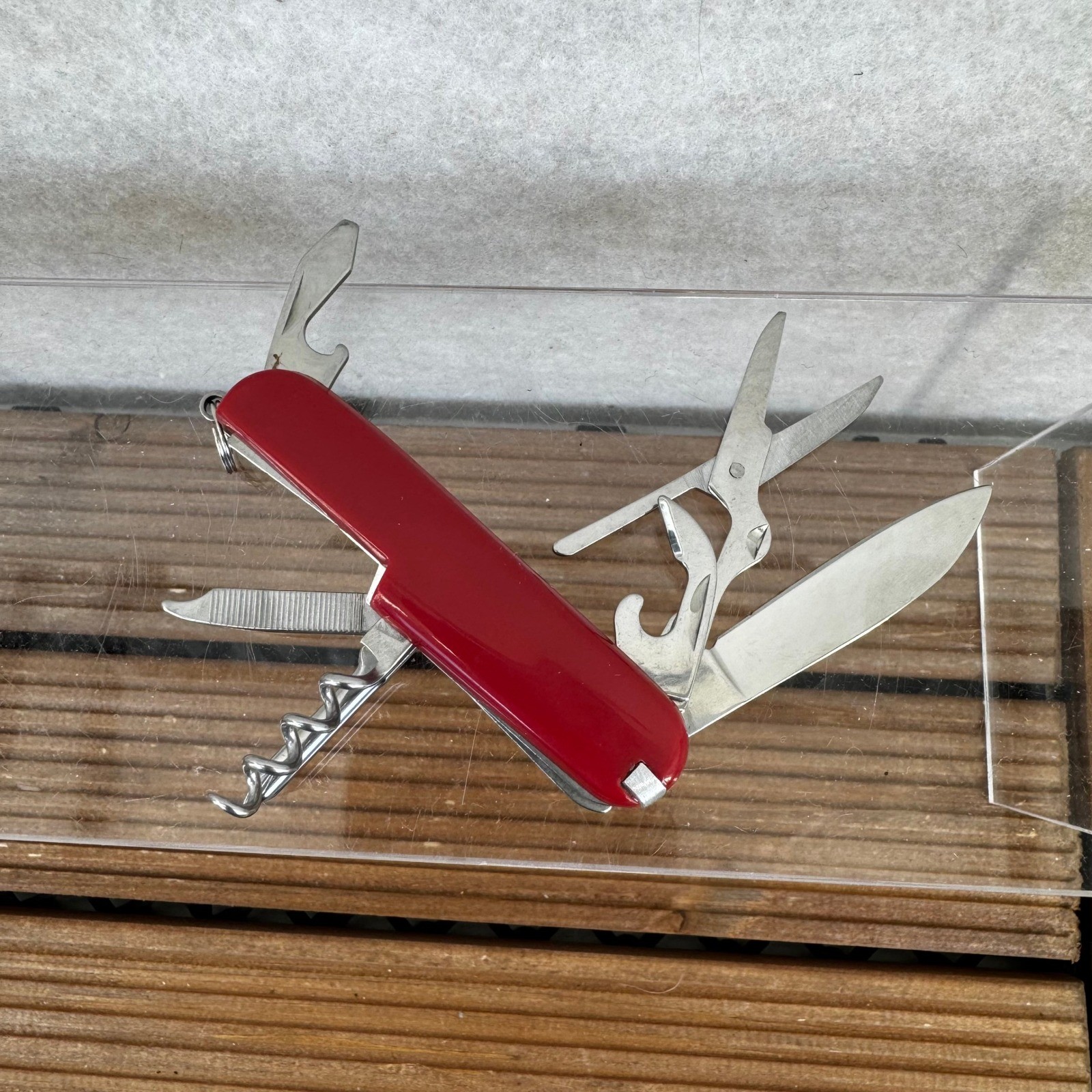 Pocket Knife Multi Tool Red Folding Stainless Steel 11 Functions 3″