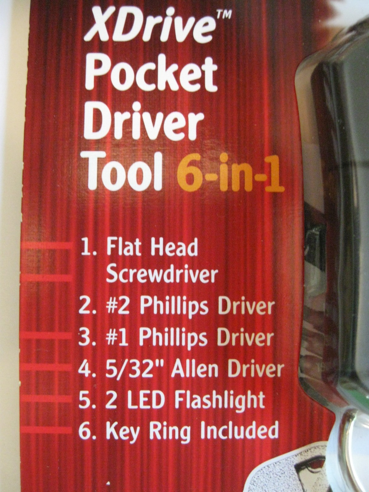 Swiss+Tech XDrive Pocket Driver 6-in-1 Tool – Key Chain – New