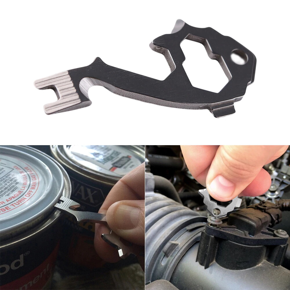 20in1 Keychain Multi Tool Crowbar Screwdriver Hex Wrench Carabiners Survival EDC