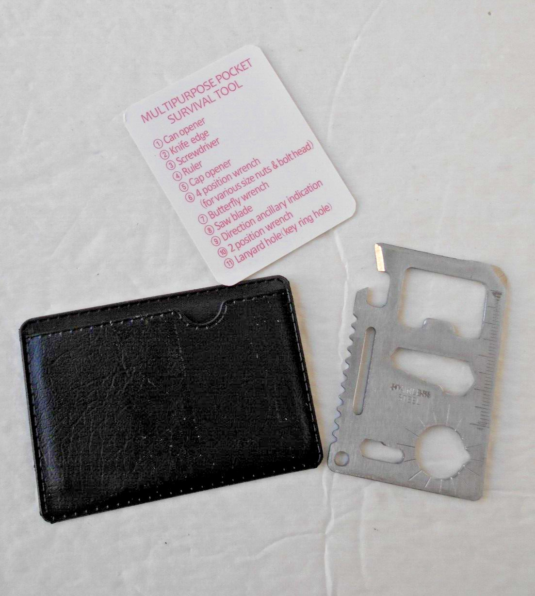 MULTPURPOSE POCKET SURVIVAL TOOL STAINLESS STEEL ~ NEW