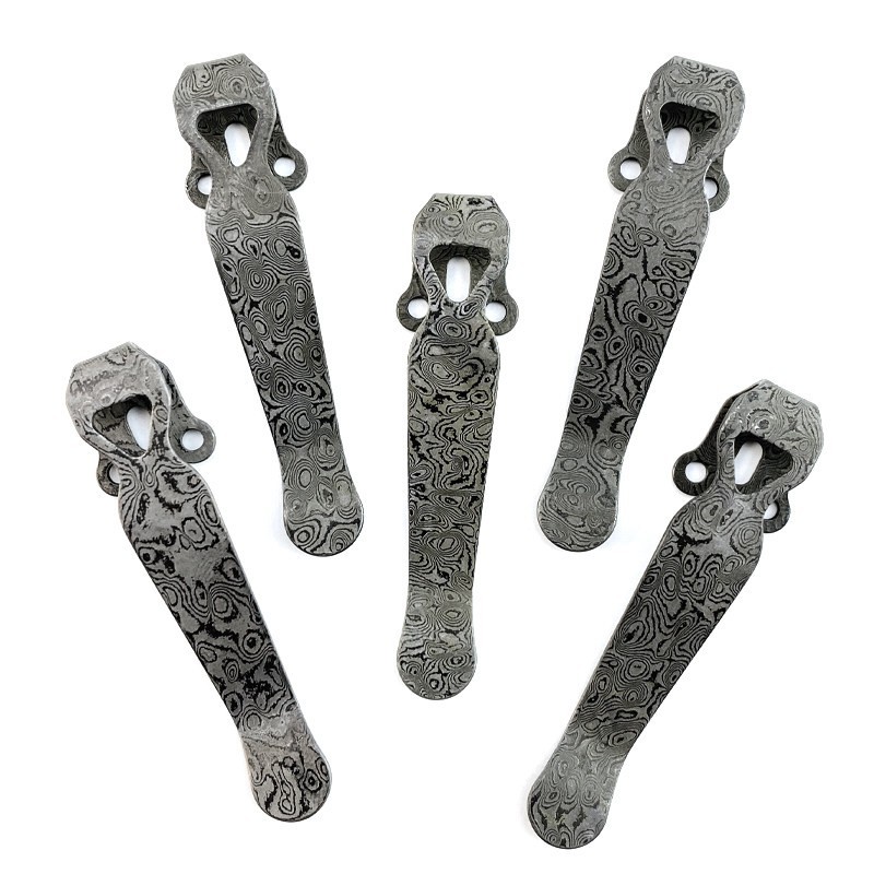 Damascus Steel Pocket Clip for Benchmade Griptilian 551 710 730 Knife
