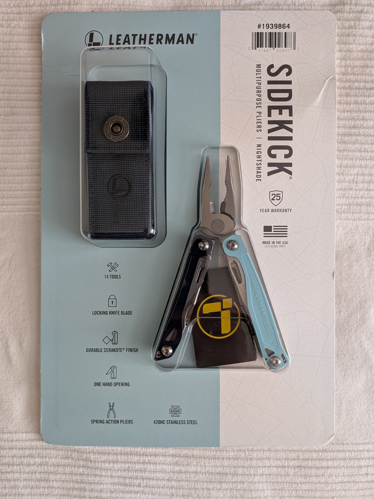 Leatherman Sidekick – Nightshade – Blue – MultiTool – with Nylon Sheath – NEW