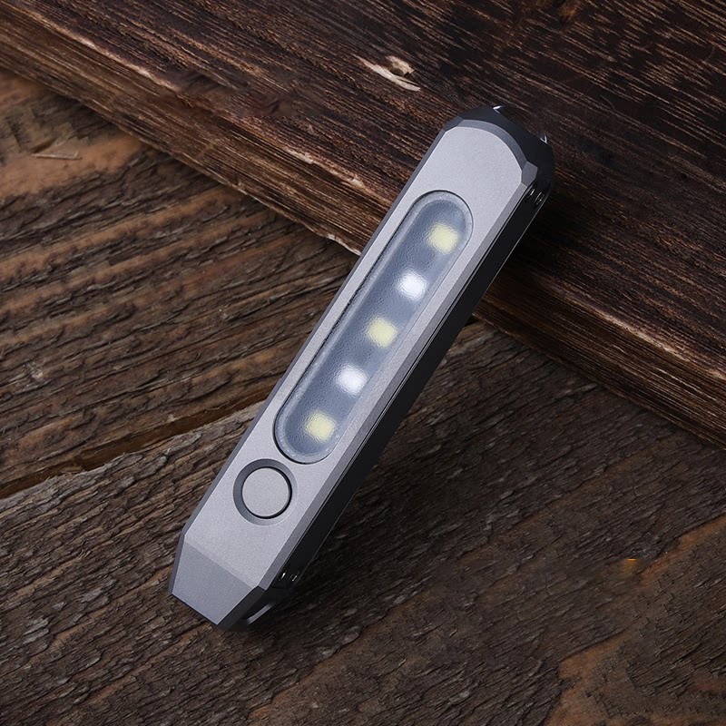 Titanium Alloy Mini Rechargeable Flashlight EDC Pocket Torch Outdoor Emergency L