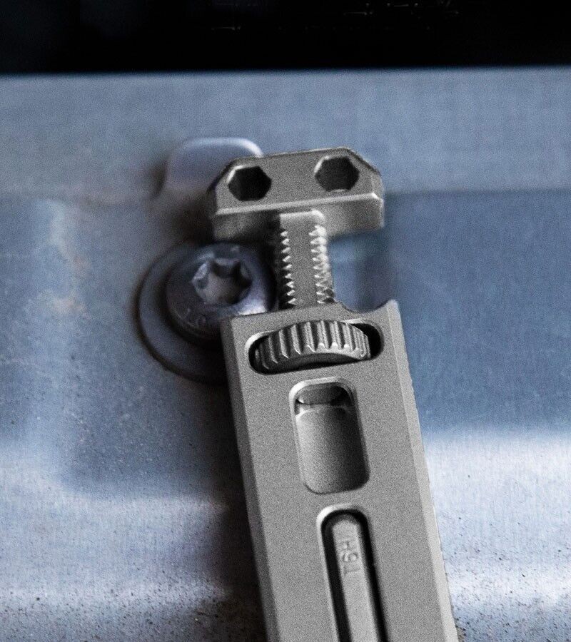 Mini Titanium Multi Tools Adjustable Wrench Pocket EDC Pry Bar Crowbar with Bits
