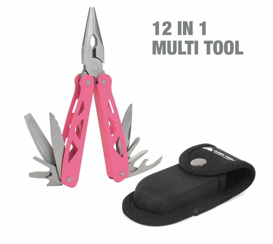 Ozark Trail 12-In-1Multi Tool Pliers,Wire Cutter,Saw, Knife W/Sheath in 3 Colors