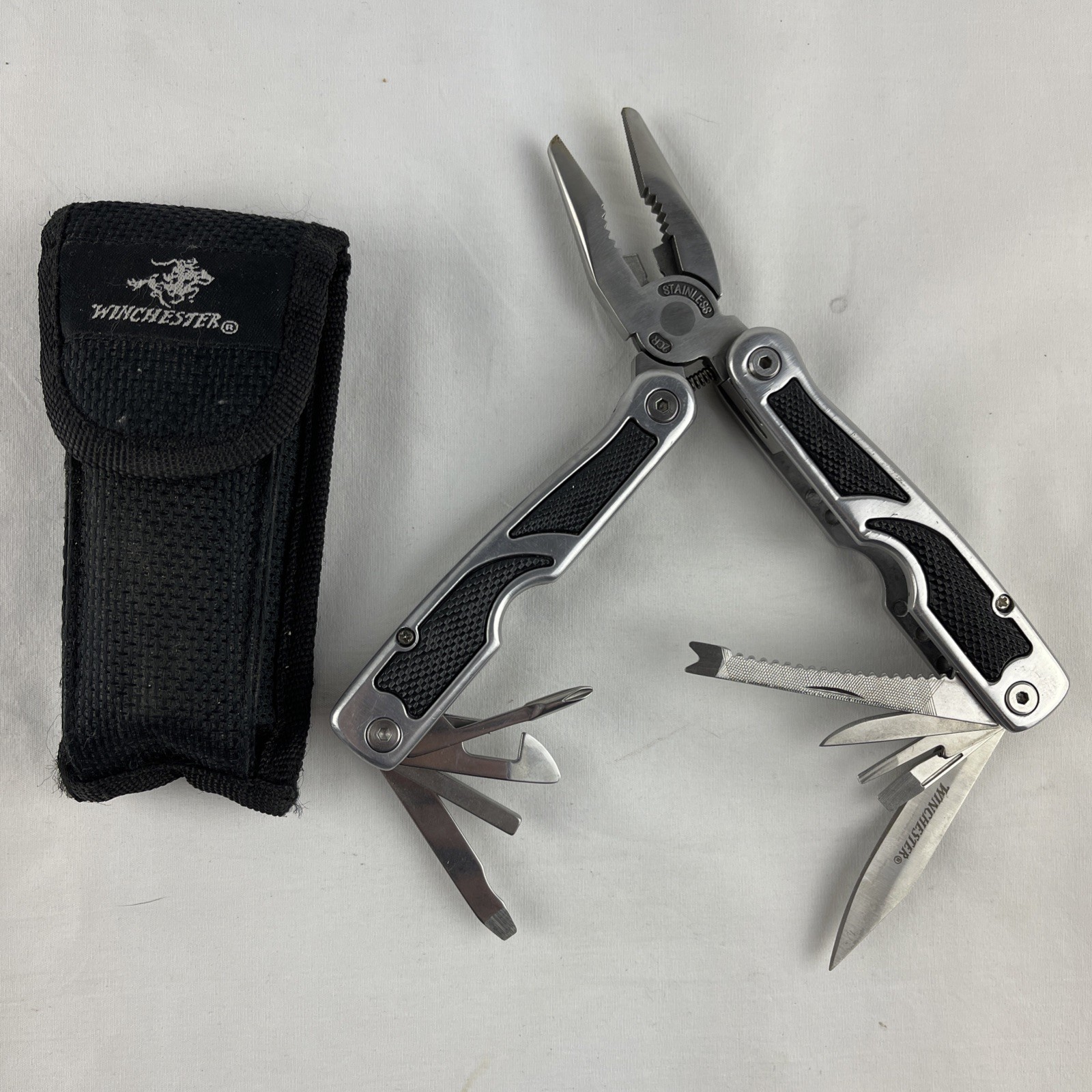 Winchester Multi Tool Mens Pocket Knife Fishing Hunting Shooting Pliers Sheath