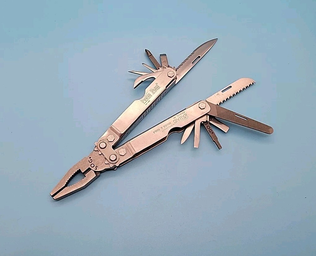 SOG Power Plier Multi-Tool – Rare Blunt Nose Pliers – Pocket Knife – Silver