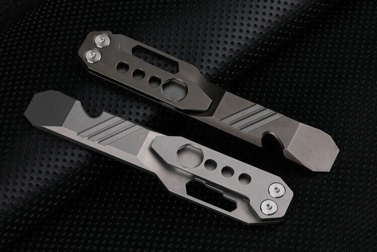 TC4 Titanium Alloy Pocket Pry Bar Pendant Crowbar Opener Multi Keychain EDC Tool