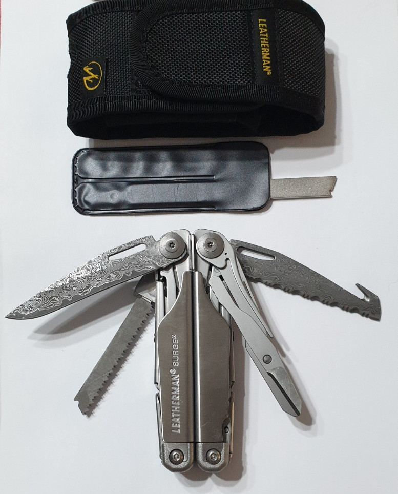 🔥🔥 Leatherman Surge Damascus Blades Rare Mint Multi Tool Rare