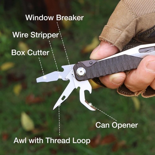 Mossy Oak 12 in 1 Pocket Multitool Knife with G10 Handle EDC Multi Tool Knife US