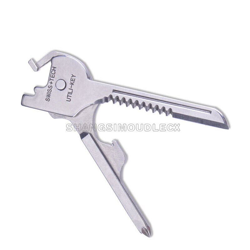 SWISS+TECH Utili-Key 6-in-1 Key Ring Chain Multitool Stainless Steel Pocket Tool