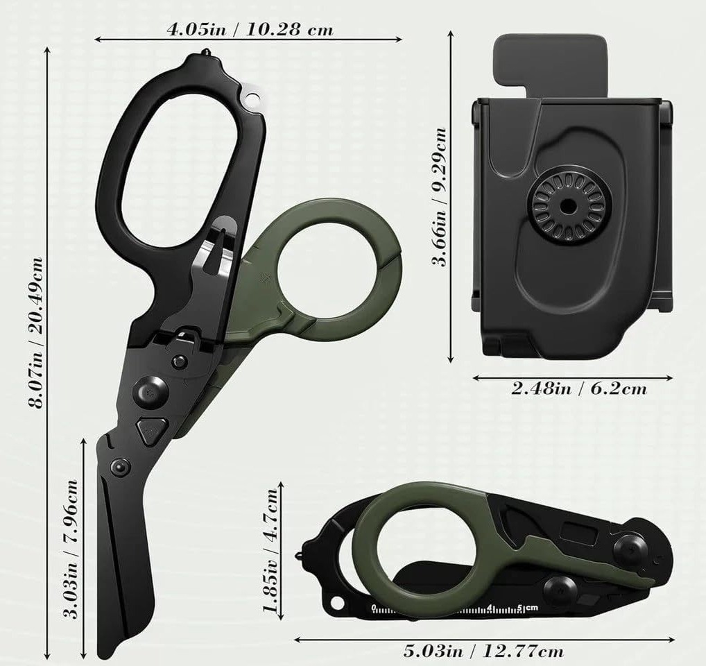 Foldable Trauma Shears Multi Tool Emergency Scissors Holster Glass Breaker EMT