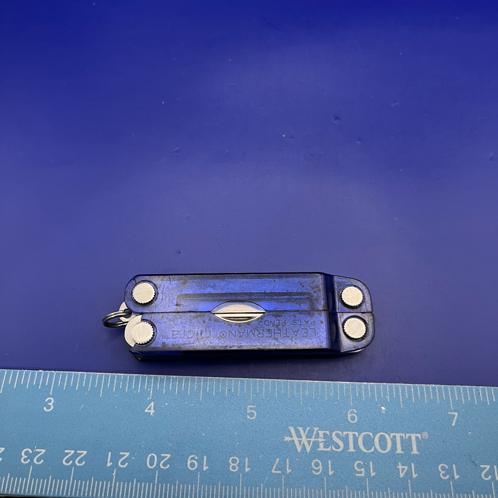 Leatherman Micra Multi-Tool Knife, Scissors- Translucent Blue
