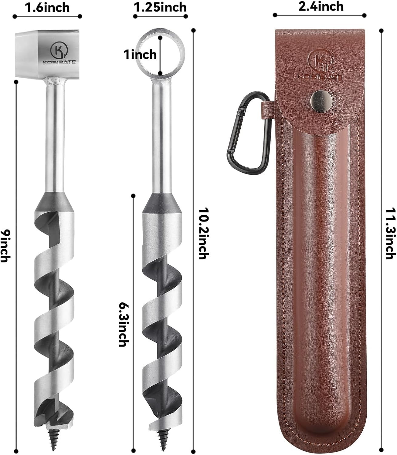 Durable Hand Auger Wrench with Genuine Leather Sheath – Lightweight & Efficient