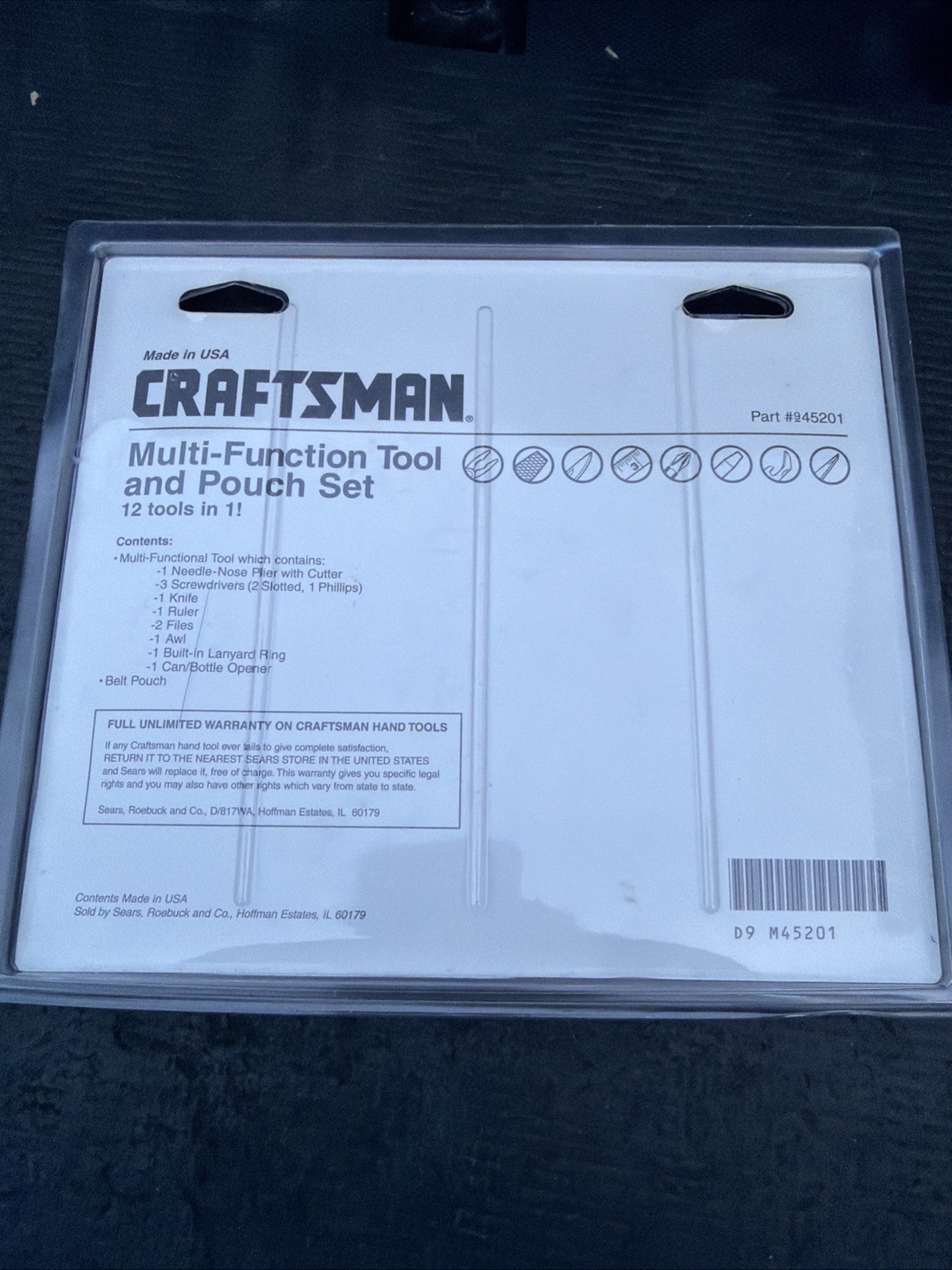 Rare Sears Craftsman USA Nos Multi Function Tool And Pouch Multitool 45201 12 Tl