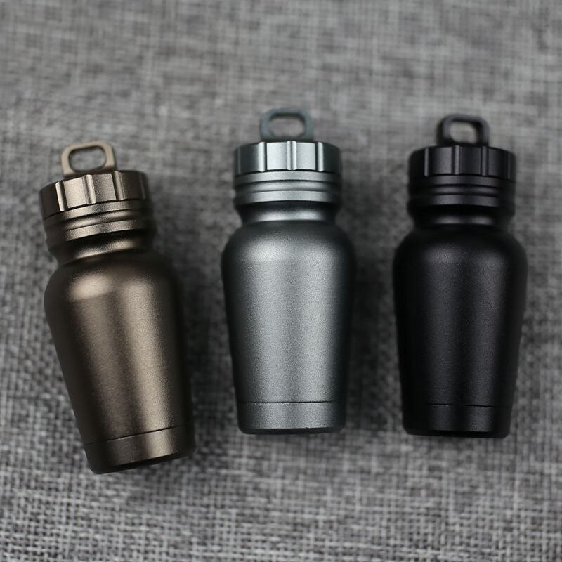 EDC Pocket Tool Aluminum Alloy Waterproof Tank Medicine Sealed Capsule Bottle Ou