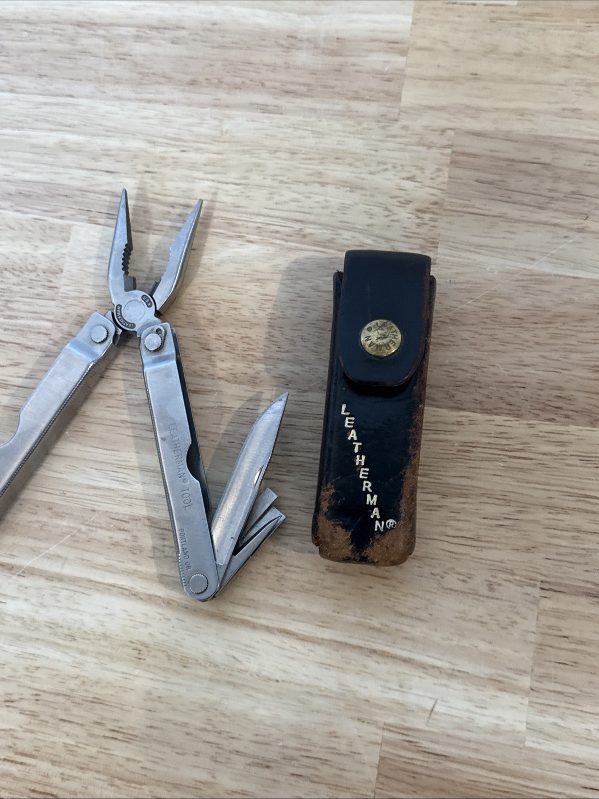 Vintage Original Leatherman PST Multi-Tool 1997 Stainless Steel & Leather Sheath