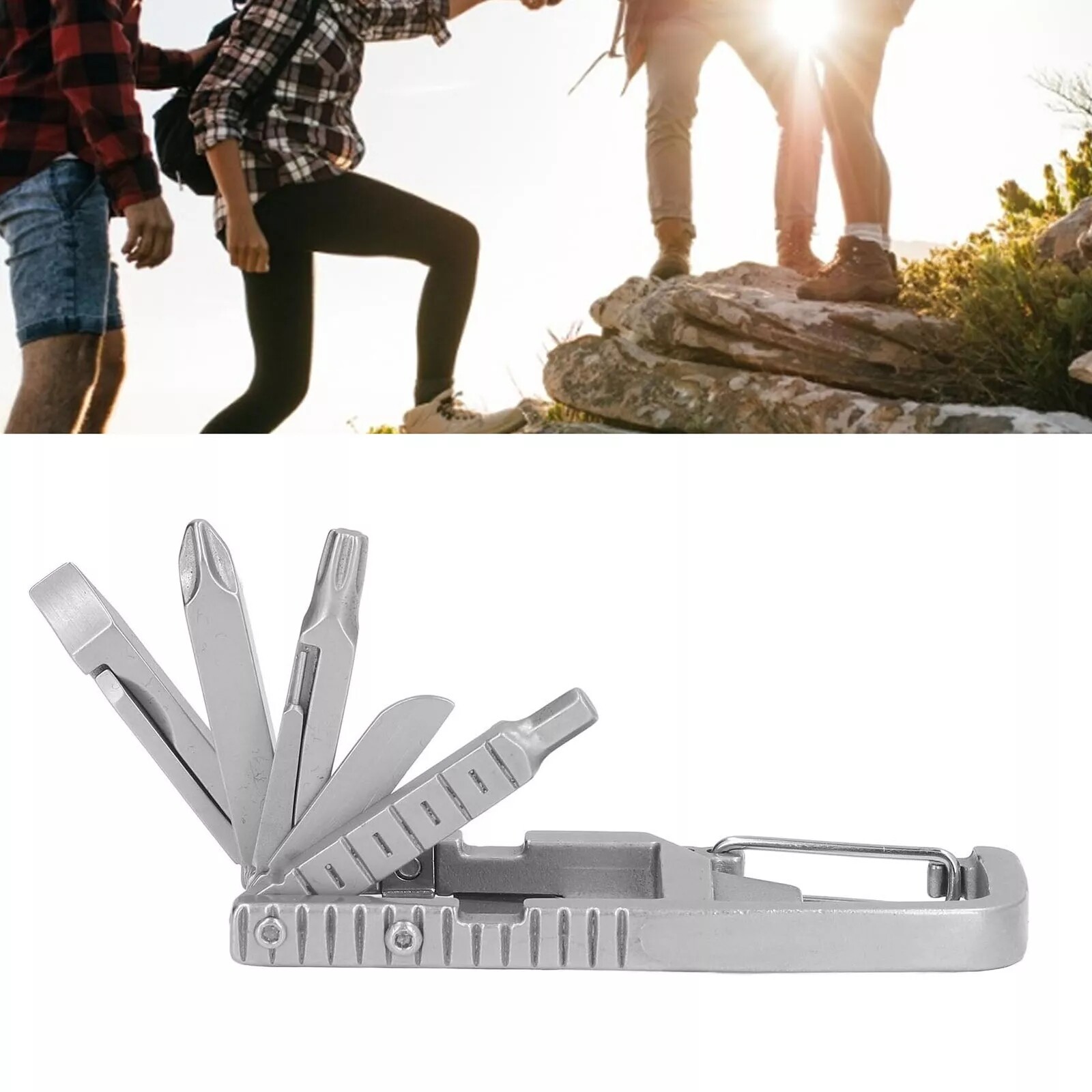 12in1 Keychain Keyring Multi Tool Stainless EDC Screwdriver Opener Camping Tool