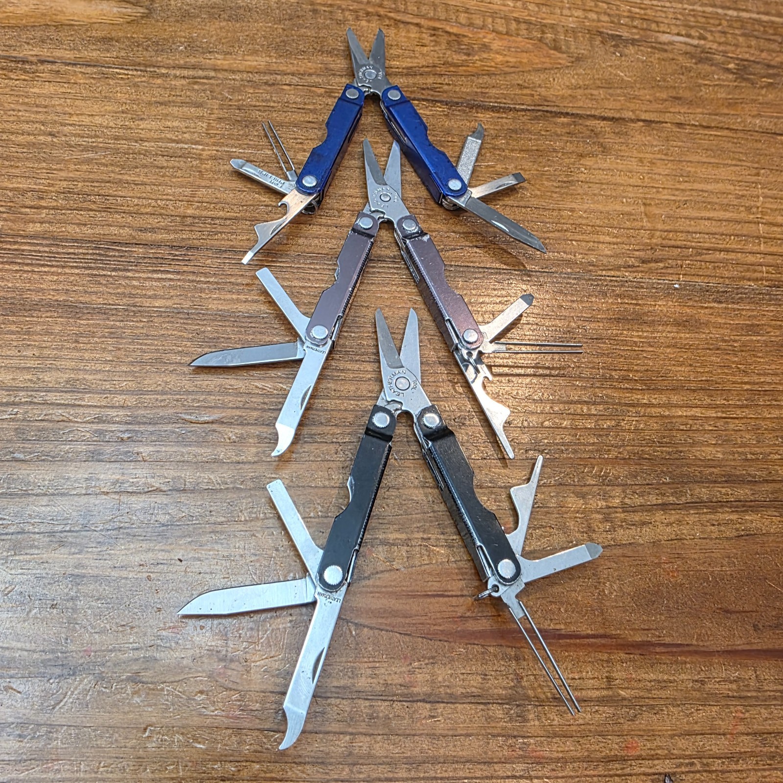 Leatherman MICRA Multi-Tool – Stainless Steel – Lot of 3 – Blue Black Colors