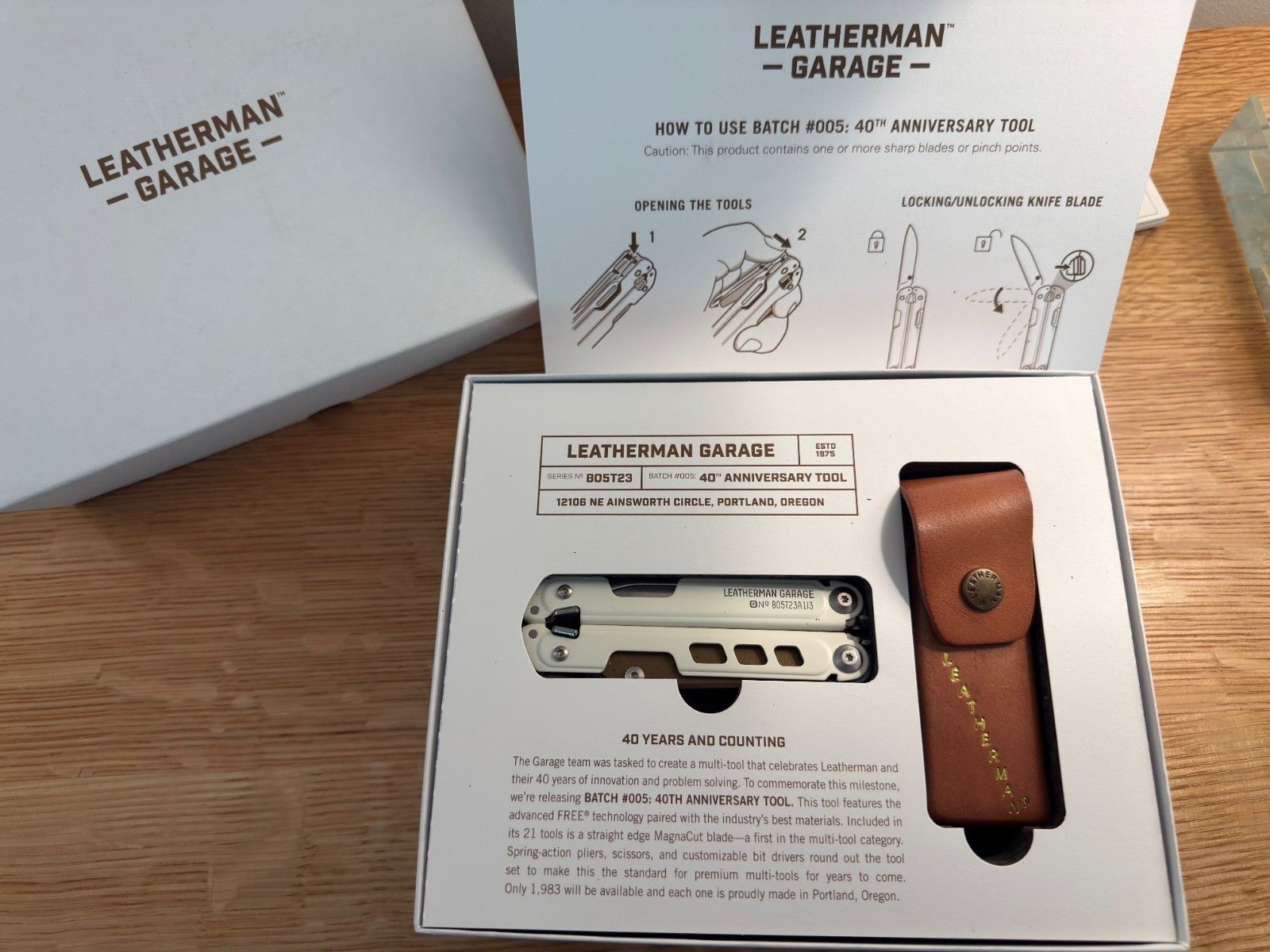Leatherman Garage Batch 005 40th Anniversary Limited Edition. Never Used, Rare