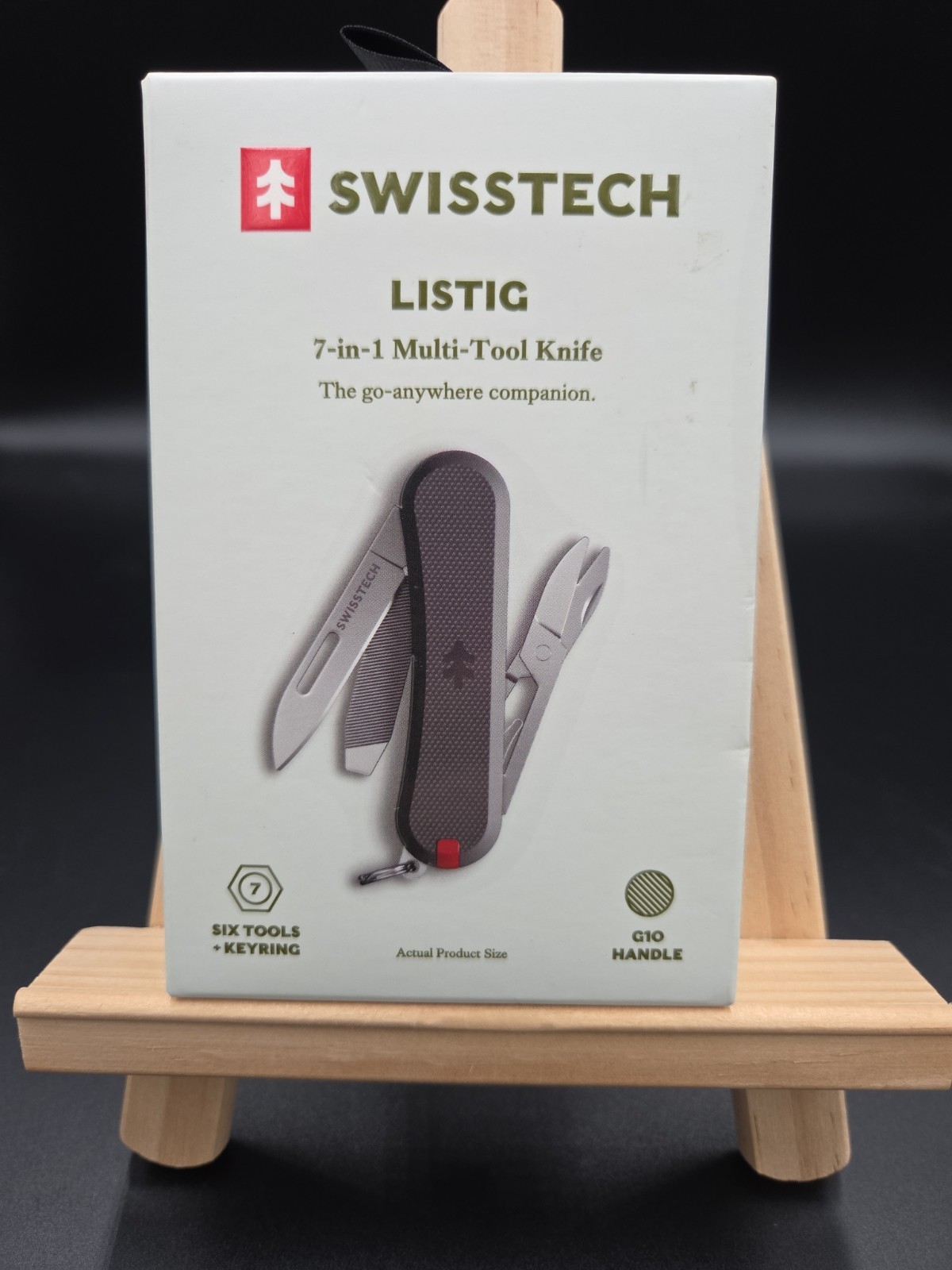 Swiss Tech Listig 7-in-1 Folding Multi-Tool, Compact Single Edge Pocket Knife