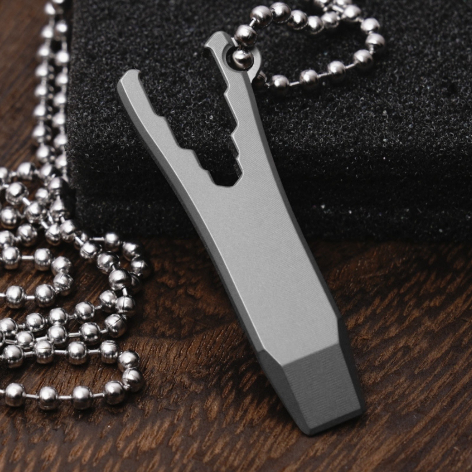 Titanium Alloy Mini Pry Bar EDC Bottle Opener Wrench Keychain Tool Waterproof