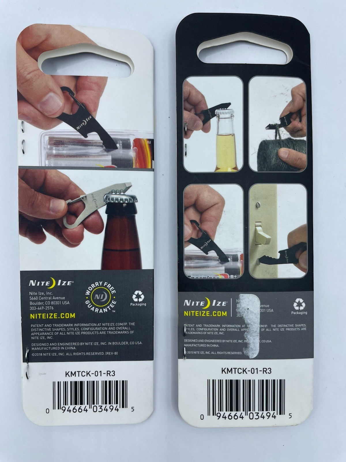 New SCREWPOP 3pc Keychain Multi Tool Flashlight NITE IZE DoohicKey CLIPKEY EDC