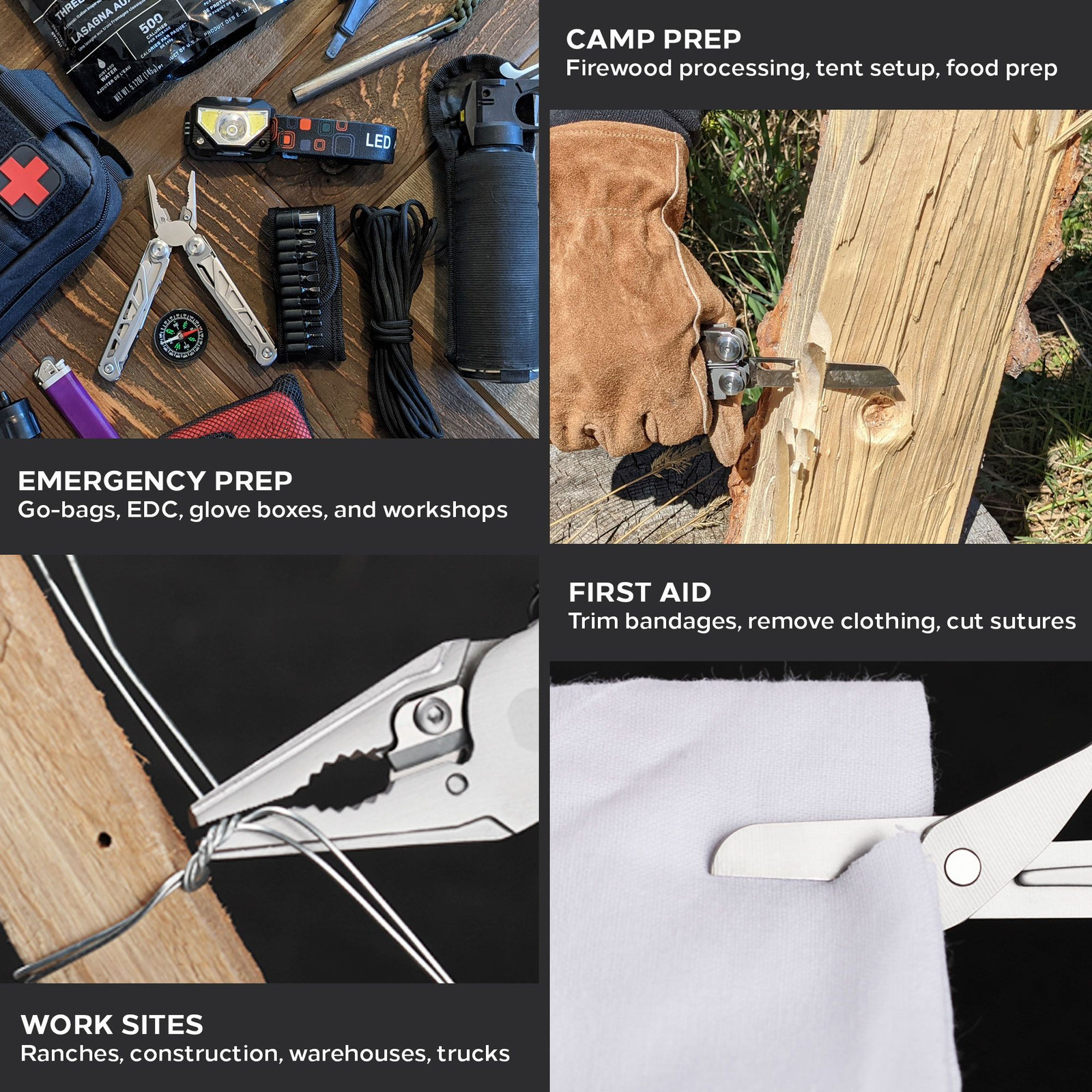 Heavy Duty Multitool | Military Grade Stainless Steel Frame; Deep Profile Blade