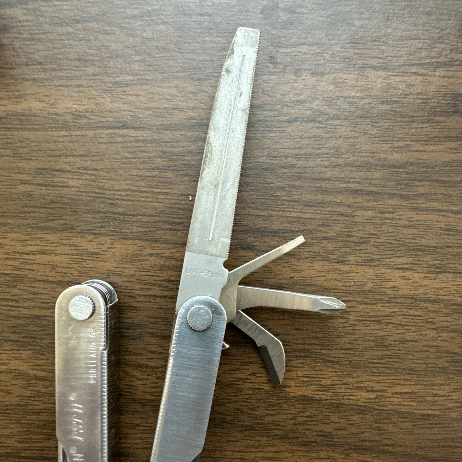 2002 “Siemens” Leatherman PST II Leather Sheath, Scissors, fish hook file, combo