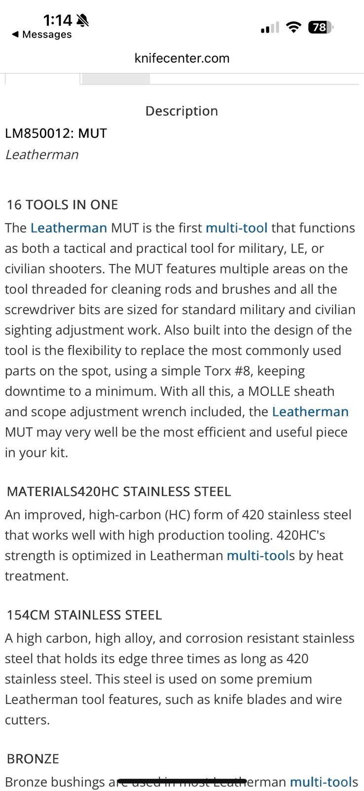 Leatherman Mut Multi-Tool – 850122