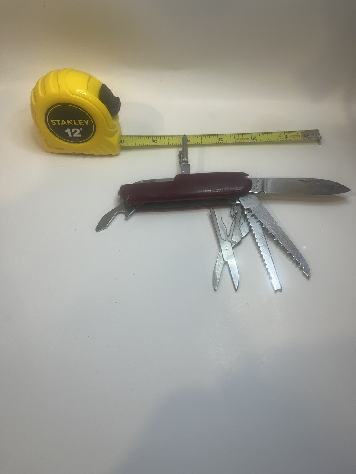 Vintage Swiss Army Knife Scissor Can Opener Saw File Blade Tool